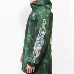 Broken Promises Dark Rider Men's Green & Black Tie Dye Snowboard Jacket -Lib Tech Shop Broken Promises Dark Rider Mens Green Black Tie Dye Snowboard Jacket 355514 alt2 US