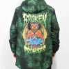 Broken Promises Dark Rider Men's Green & Black Tie Dye Snowboard Jacket -Lib Tech Shop Broken Promises Dark Rider Mens Green Black Tie Dye Snowboard Jacket 355514 front US