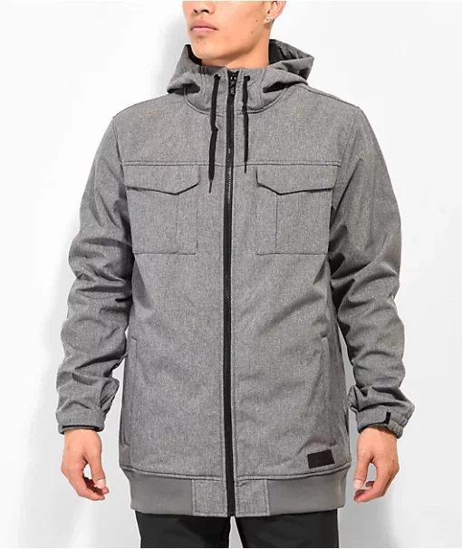 Empyre Blizzard Grey 10K Snowboard Jacket 2023 4 Empyre Blizzard Grey 10K Snowboard Jacket 2023 -Lib Tech Shop Empyre Blizzard Grey 10K Snowboard Jacket 2023 357364 front US